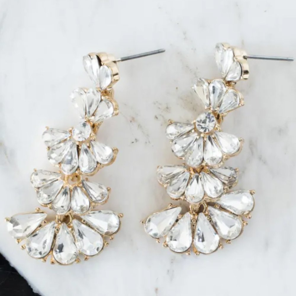 Gold Crystal Chandelier Earrings